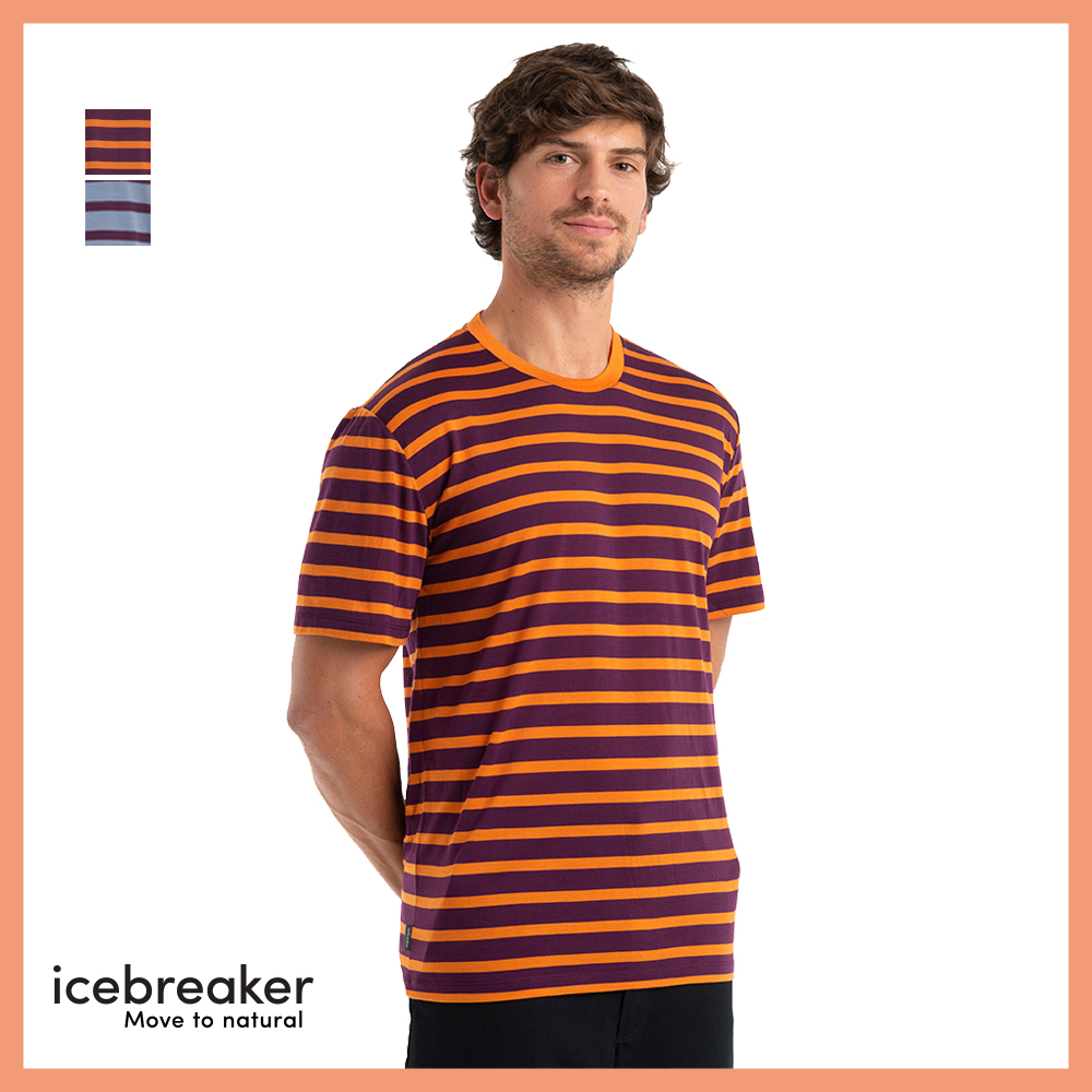 icebreaker 男 Drayden Cool-Lite 圓領短袖上衣(條紋)-JN150