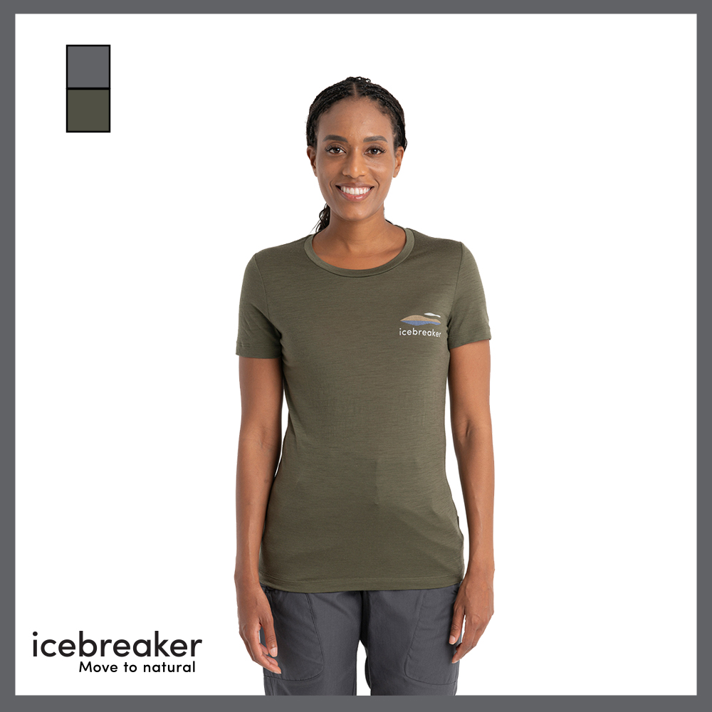 icebreaker 女 Tech Lite II 圓領短袖上衣(白雲之鄉)-AD150 (兩色可選)