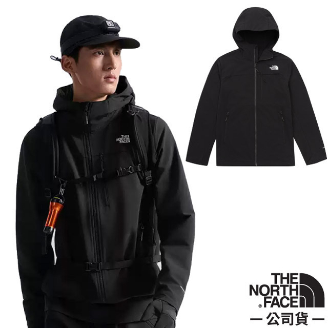 The North Face 北面 男 TANSA SOFTSHELL DWR防潑水連帽外套.機車夾克.風雨衣/ 8KGH