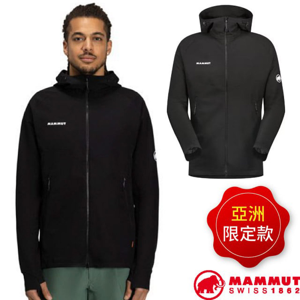 MAMMUT 長毛象 男 Macun 2.0 防風防曬軟殼連帽外套.夾克.風衣.大衣/輕便彈性.YKK 前拉鍊/1011-00792-0001 黑