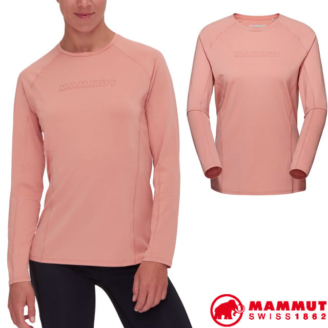 MAMMUT 長毛象 女 Selun FL 快乾彈力長袖圓領運動T恤.休閒衫/無銀防臭.UPF50+防曬/1016-01450-3770 石英粉