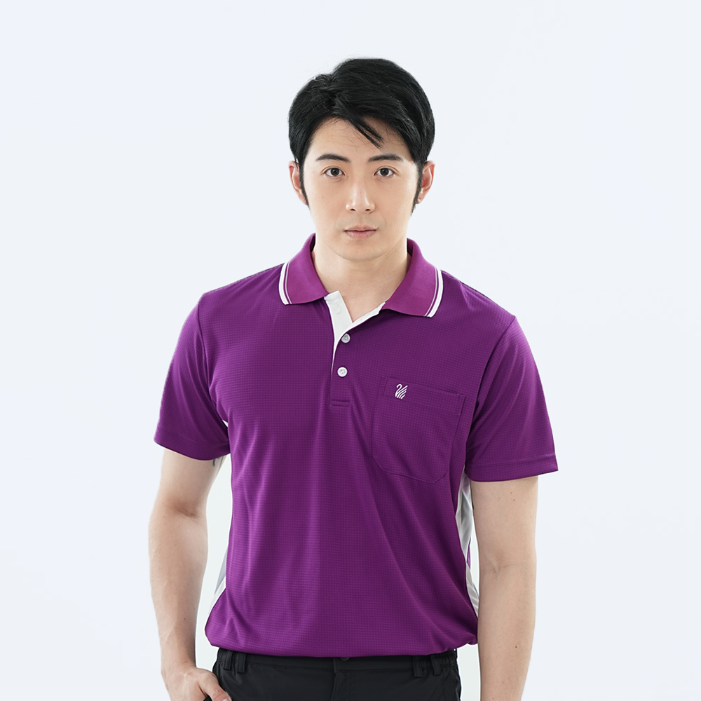 遊遍天下 MIT台灣製男款抗UV吸濕排汗機能POLO衫 GS1057 暗紫
