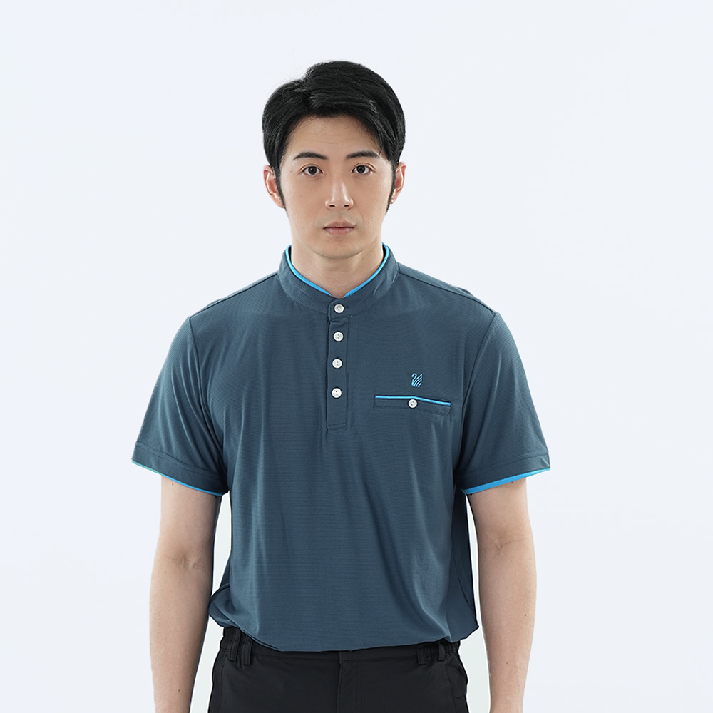 遊遍天下 男款立領抗UV防曬涼感吸濕排汗機能POLO衫GS1040黑色(高爾夫球衫)（其他規格）