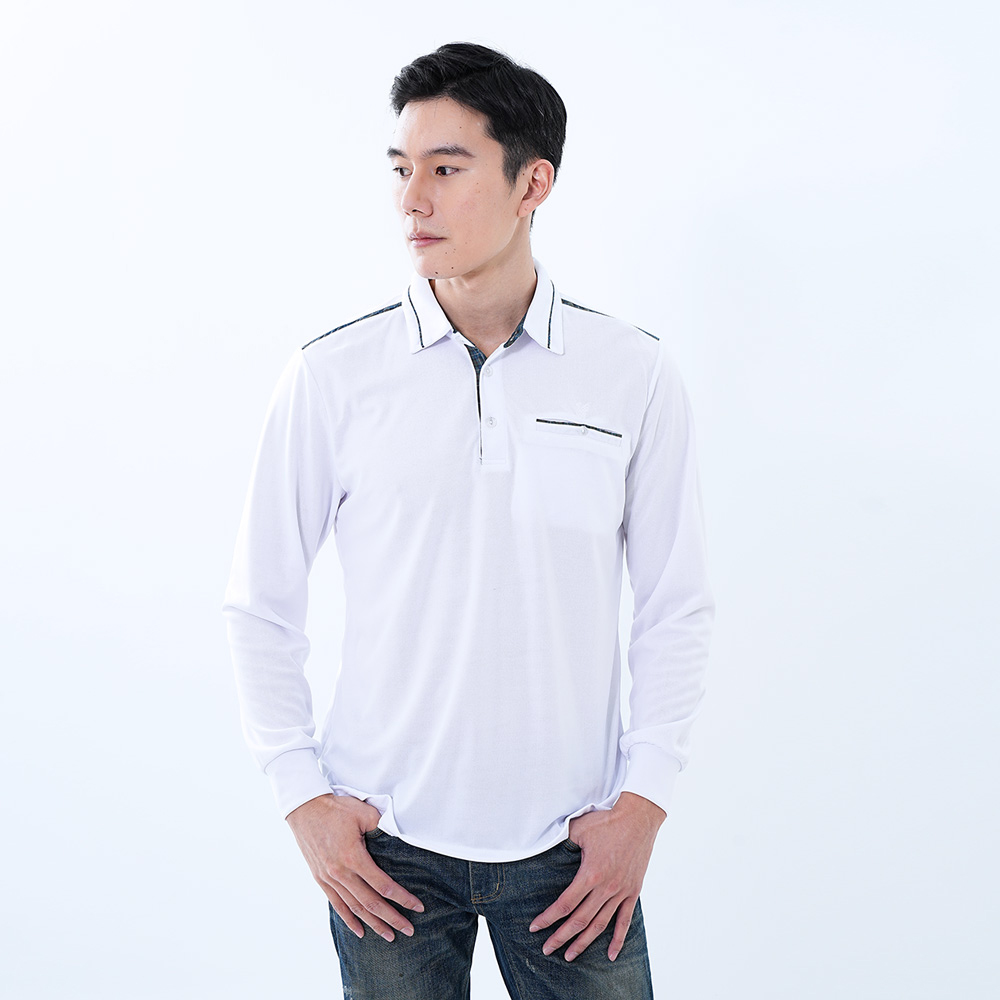 遊遍天下 MIT台灣製男款長袖抗UV吸濕排汗機能POLO衫 GL1017
