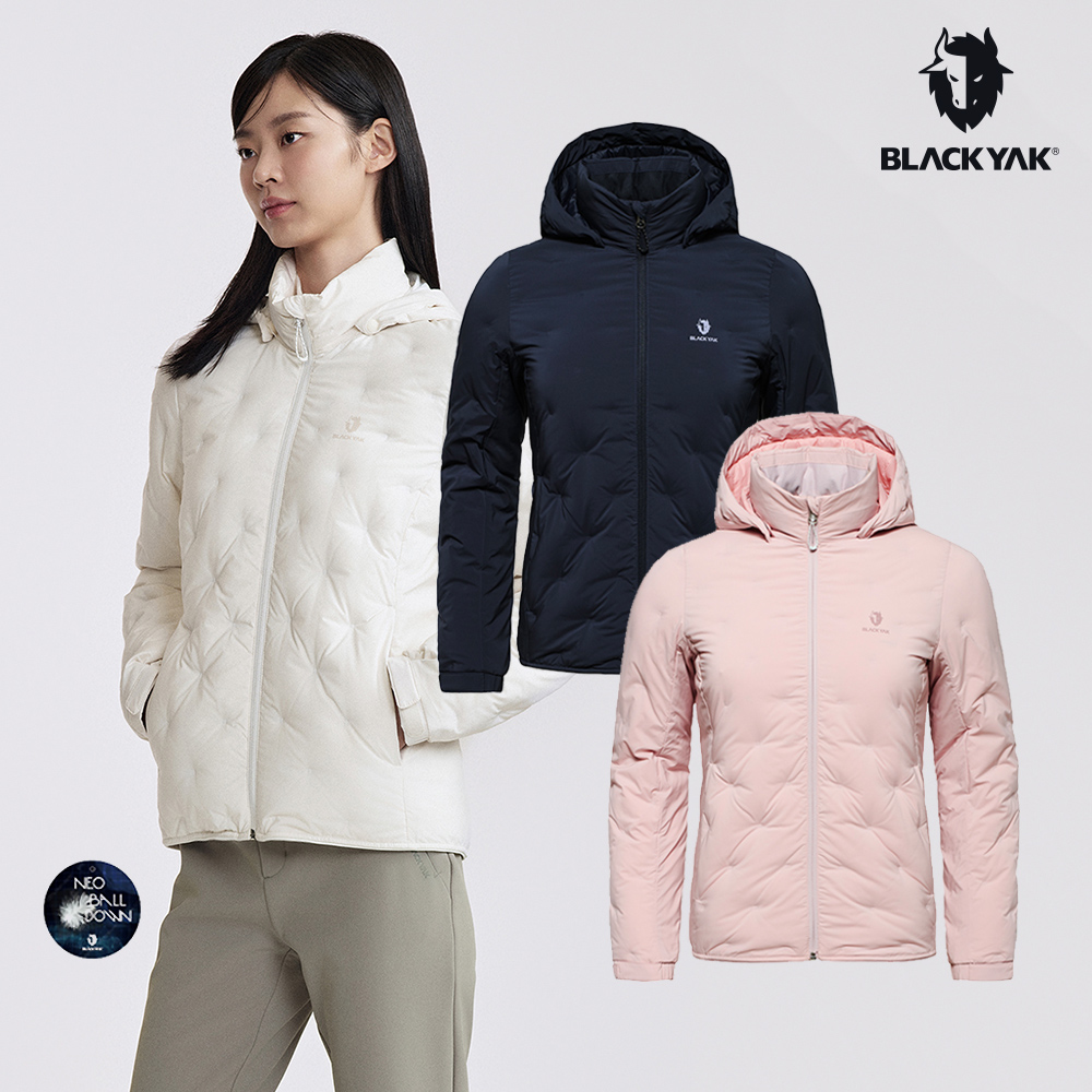 BLACKYAK 女 TUBE連帽羽絨外套(淺粉紅/海軍藍/白色)-無縫充絨 保暖性佳 帽可拆-BYDB2WJ404