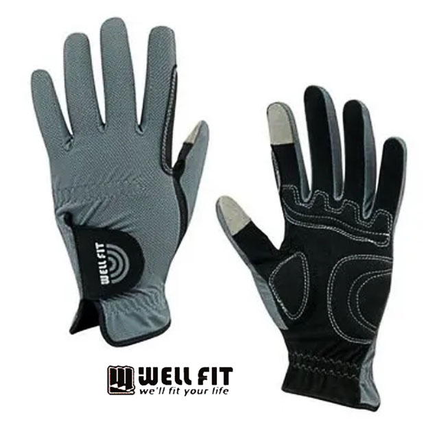 WELL FIT 威飛客 抗UV50+防震AVS 觸控透氣記憶防震手套 - 灰色