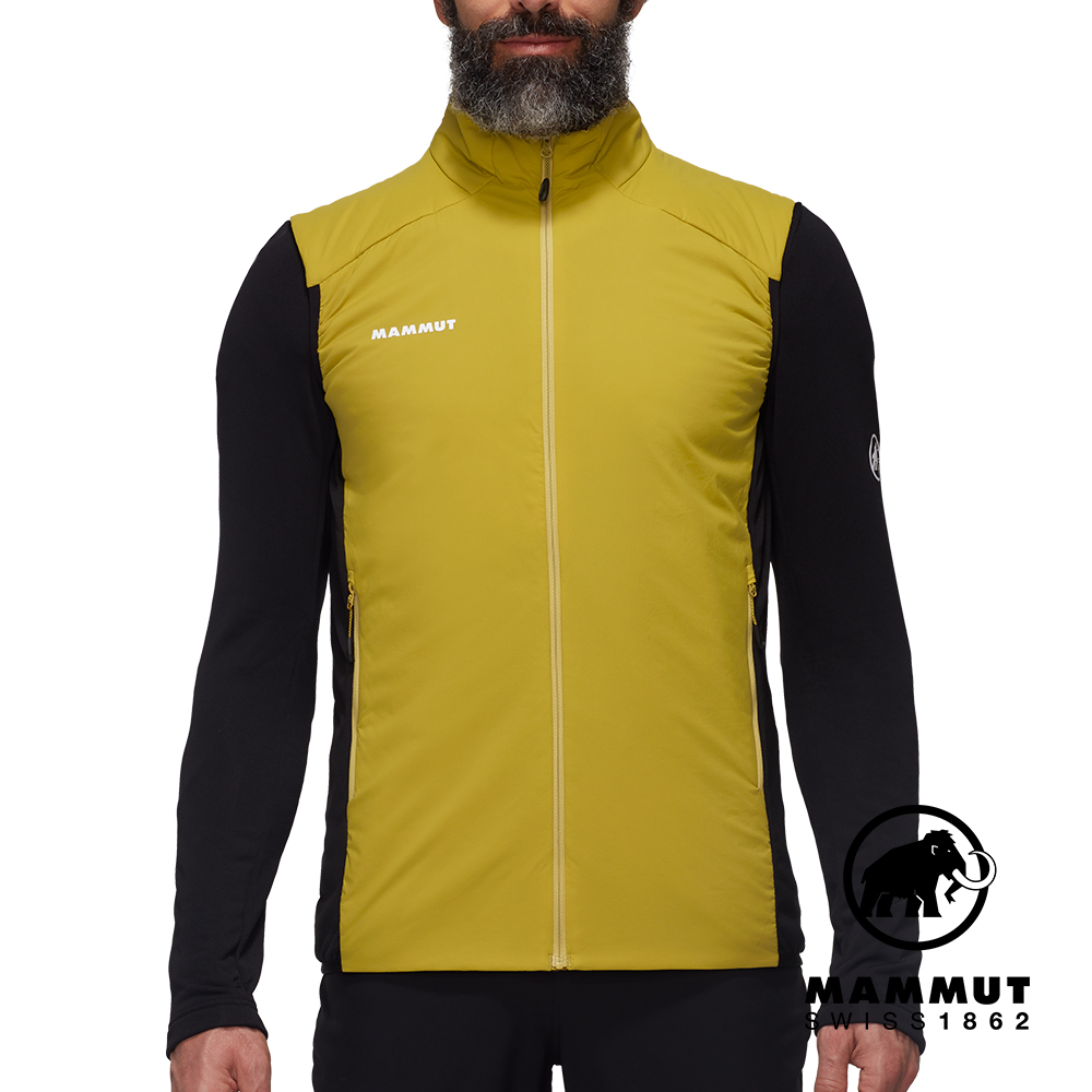 MAMMUT 長毛象 Rime Light IN Flex Vest Men 輕量機能化纖立領背心 光暈黃/黑 男款 #1013-03180