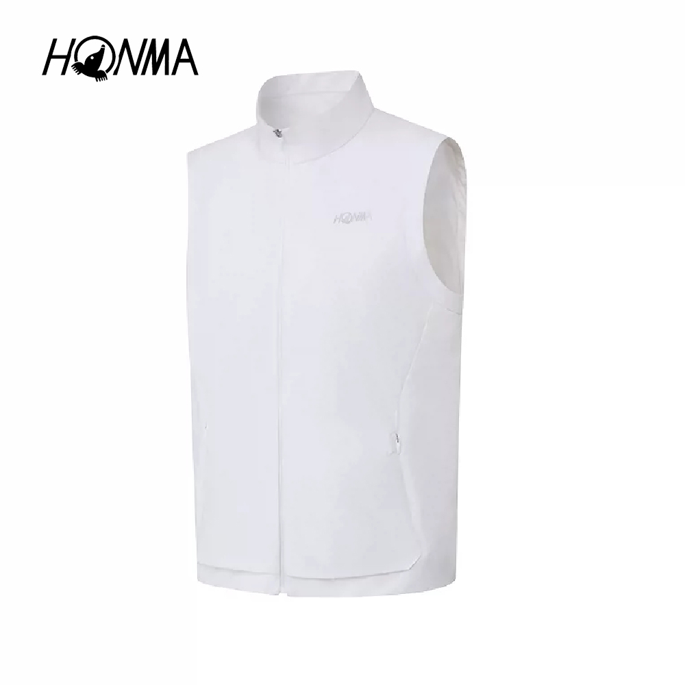 HONMA 本間高爾夫 男款休閒拉鍊背心 2026春夏新款 日本高爾夫專業品牌(M-XL 白色 HMMC320R387)