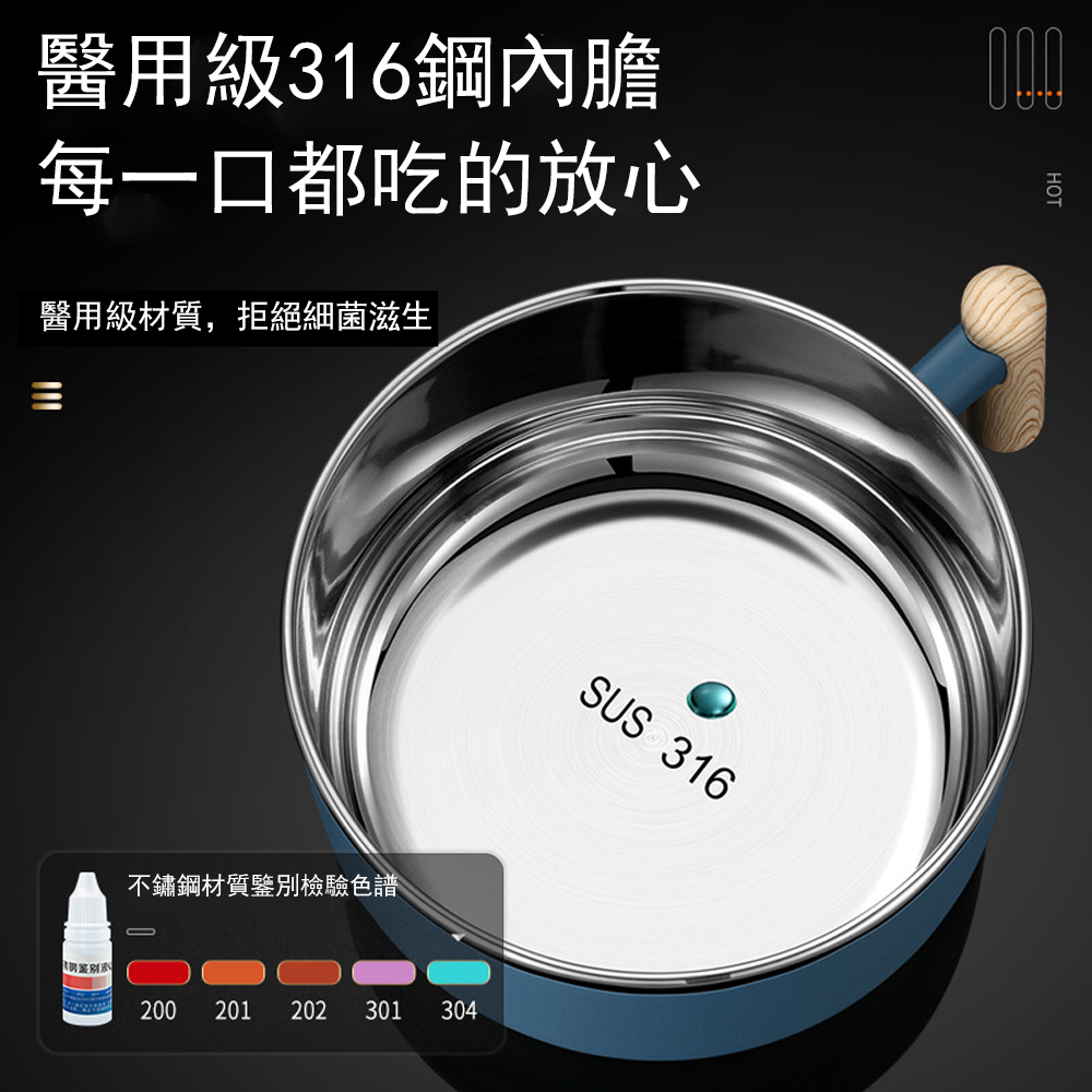 JILEAN 316不鏽鋼便攜泡麵碗 雙層隔熱碗 日式湯麵碗 1200ML - PChome 24h購物