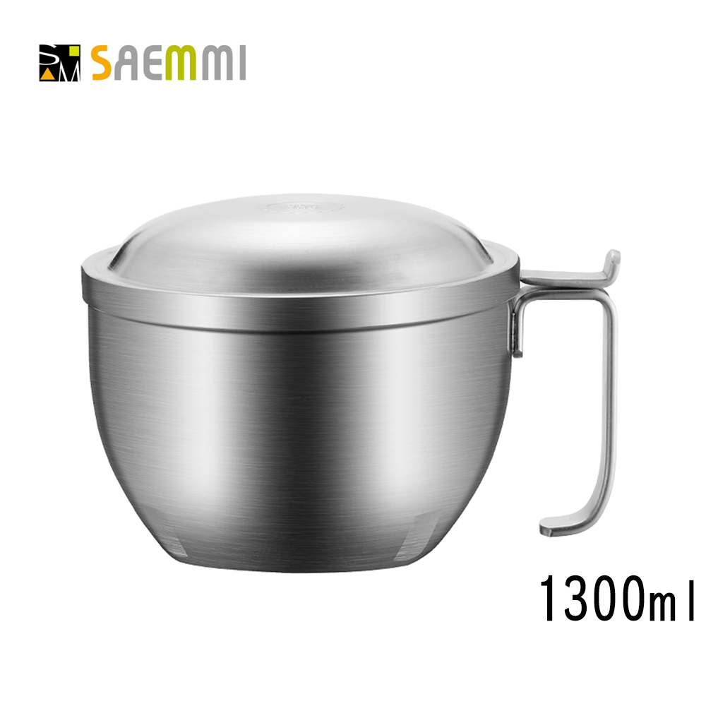SAEMMI 是美 304可攜式泡麵隔熱碗1300ml附蓋 SM-A2-1300台灣製