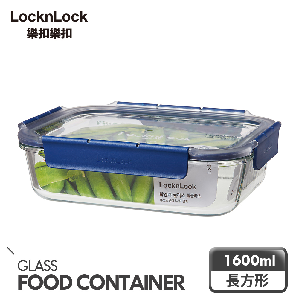 LocknLock 樂扣樂扣 頂級透明耐熱玻璃保鮮盒/1600ML/長方形
