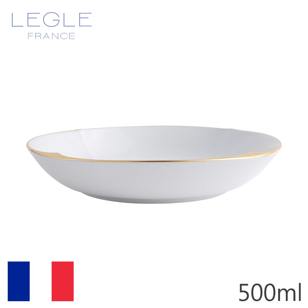 【LEGLE】法國如意深盤21.5cm-金邊