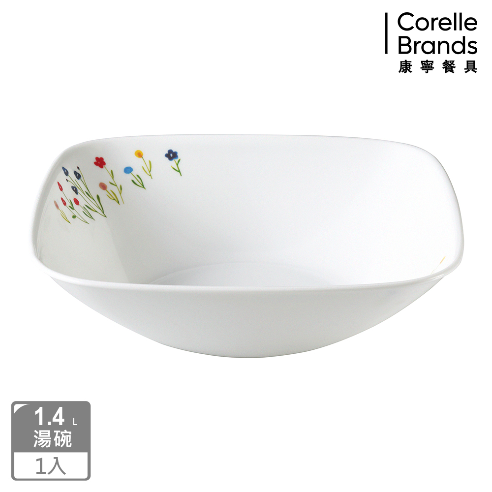 Corelle Brands 康寧餐具 春漾花朵方形1.4L湯碗