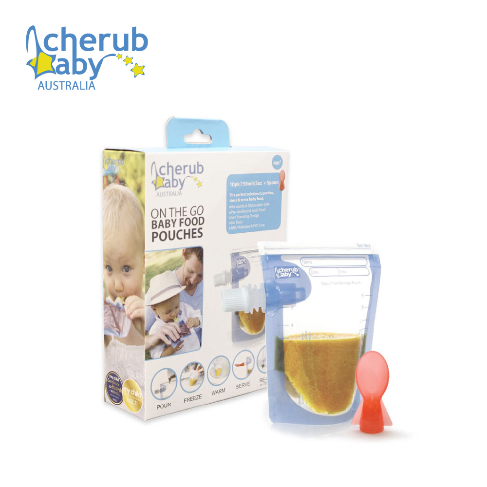 CherubBaby 寶寶副食品袋 (10入組+感溫湯匙x1)
