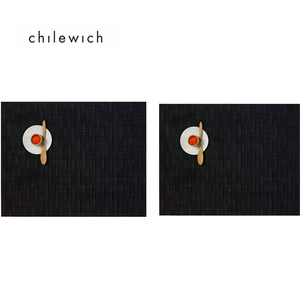 Chilewich {2人的餐桌}美 -竹編Bamboo系列餐墊-36*48cm-Jet Black