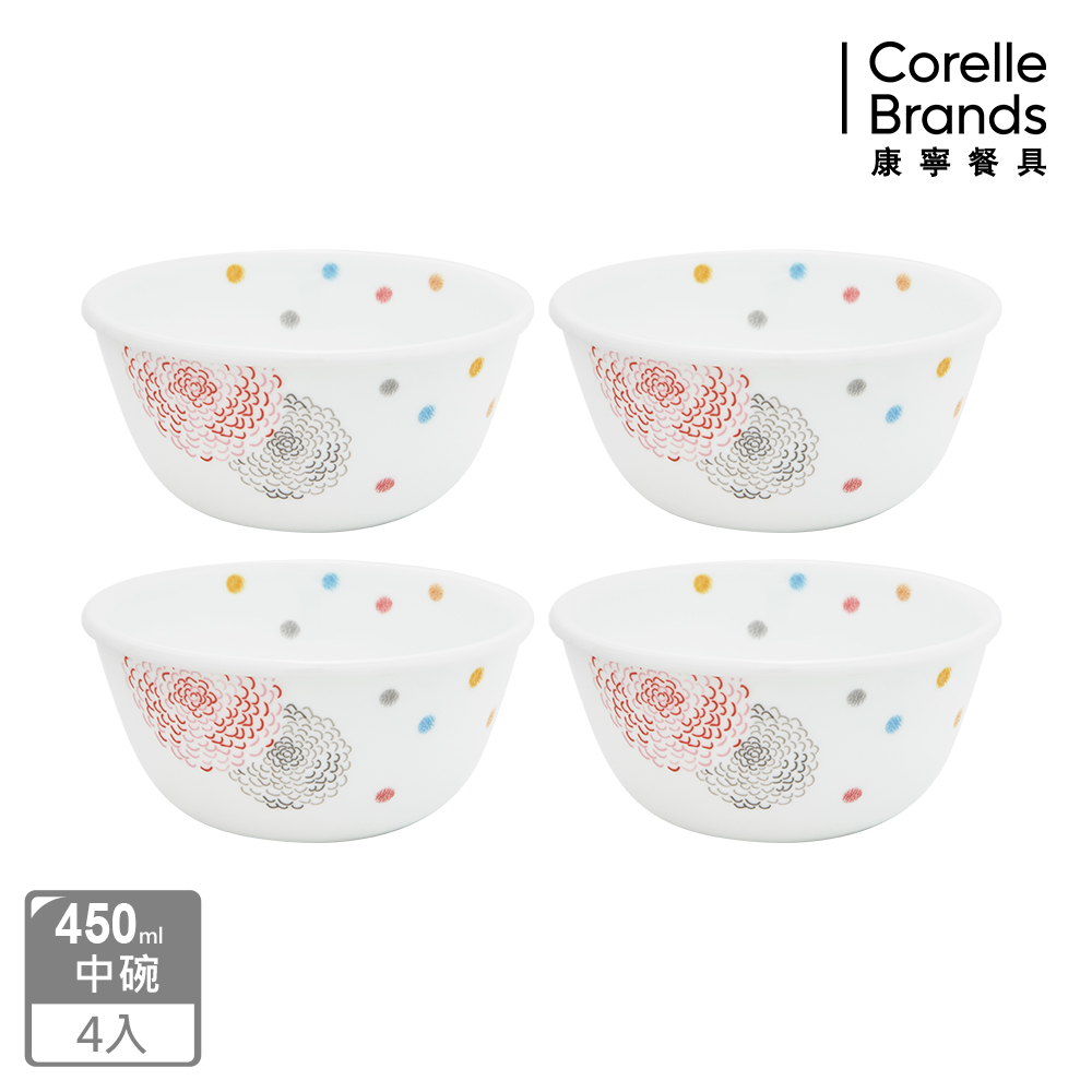 Corelle Brands 康寧餐具 繽紛美夢 450ML中碗4件組