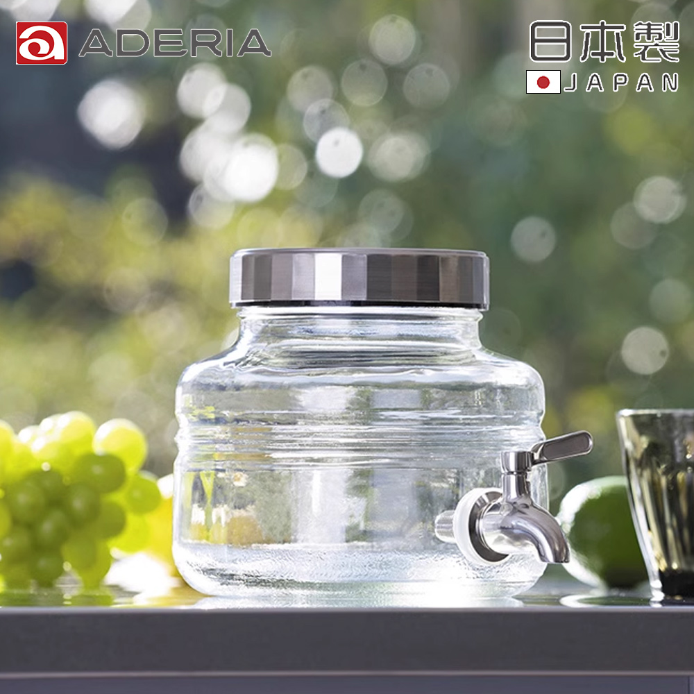 【ADERIA】日本進口時尚飲料桶2L (附不鏽鋼水龍頭)