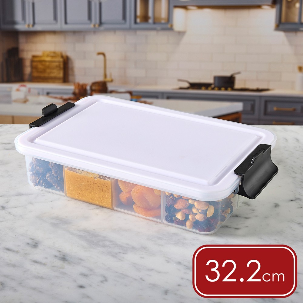 FARBERWARE 美國 Snacklebox砧板保鮮盒(雲朵白32.2cm) / 收納盒 砧板 食物收納盒 野餐盒 可機洗 洗碗機可洗