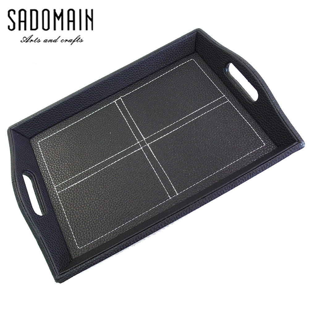 SADOMAIN 仙德曼 【一品川流】英倫皮雕托盤-小-黑色-2件組