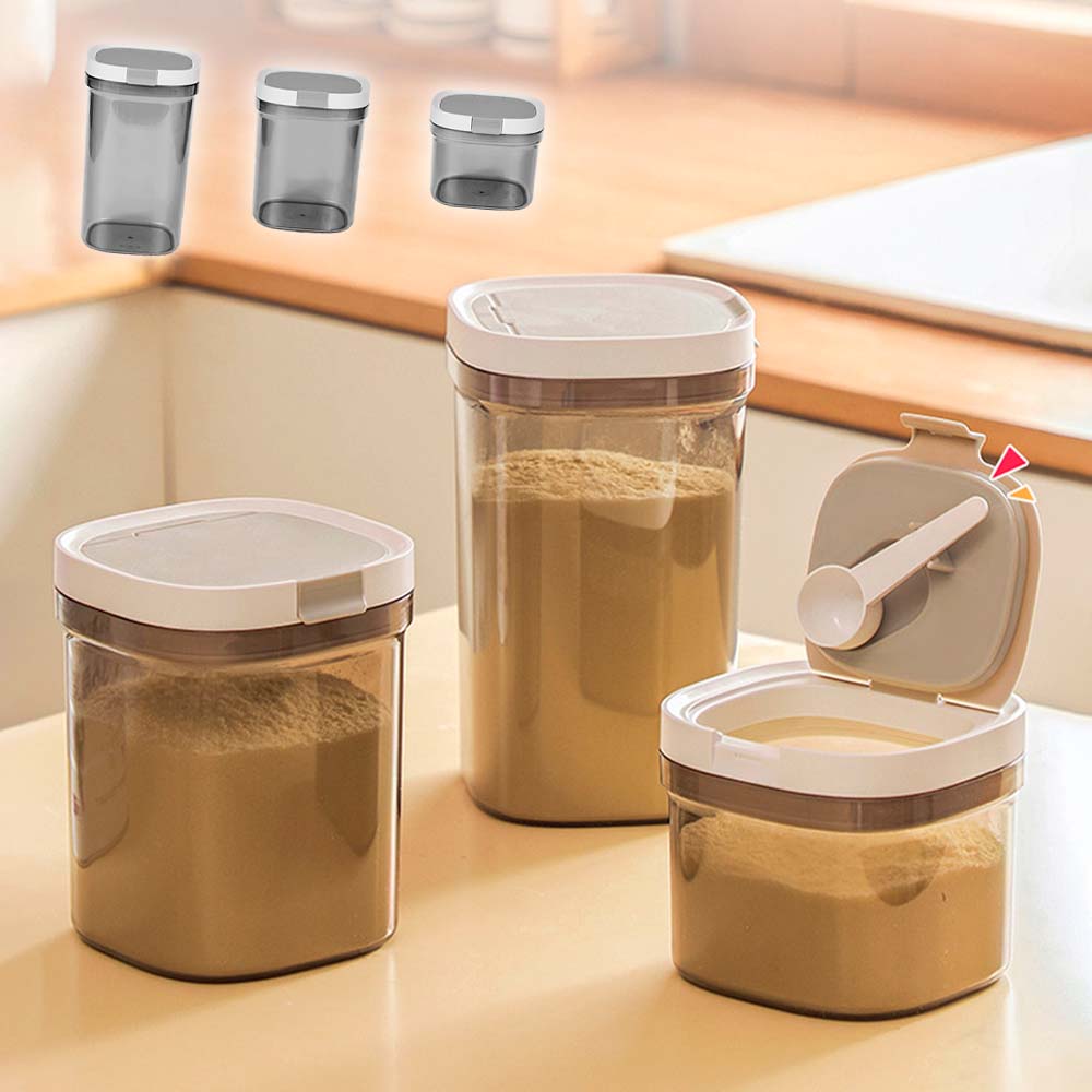 Reddot 紅點生活 不透光磁吸勺食品奶粉密封罐(茶色800ml)