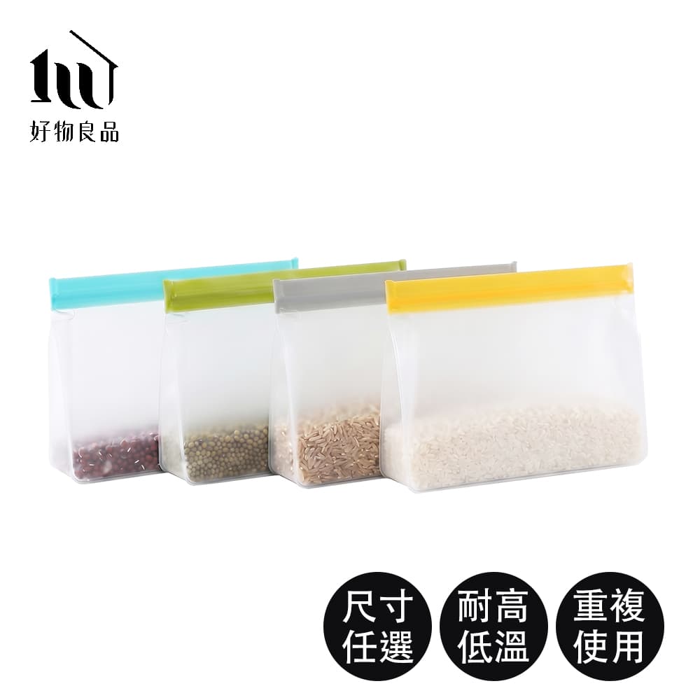 好物良品 六入組大款_安全無毒PEVA立體保鮮袋|無塑化劑 冰箱冷藏冷凍收納袋 密封防漏夾鏈袋