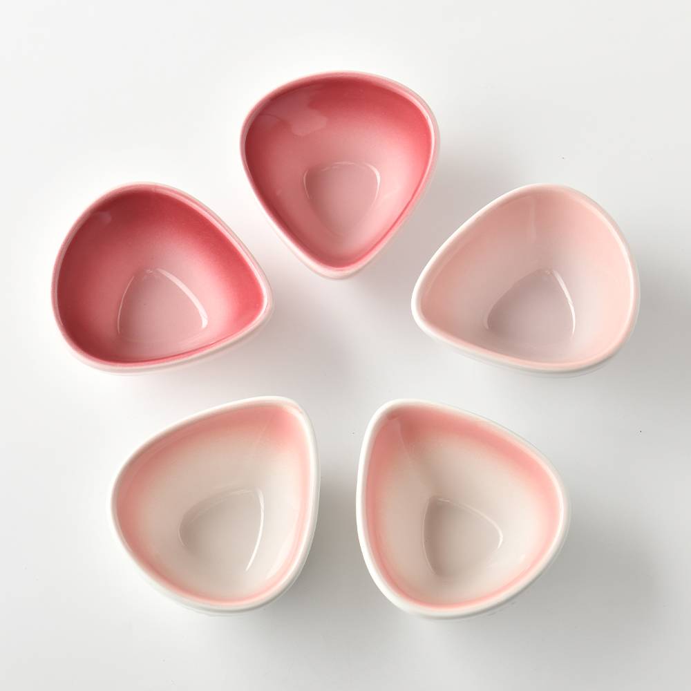 LE CREUSET 花瓣系列 花瓣點心盤組 醬料碟 前菜碟 5入 貝殼粉/櫻桃粉/淡粉紅