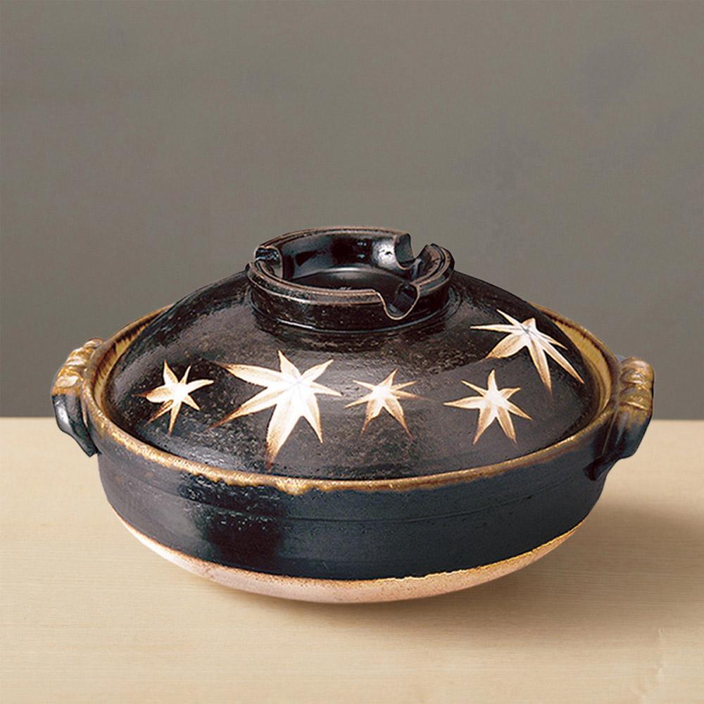 土鍋 8号 もみじ柄 土鍋 8号 もみじ柄 土鍋 8号 もみじ柄 【公式