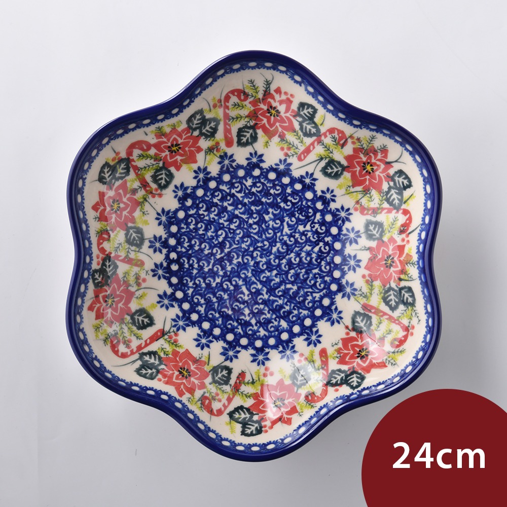 波蘭陶 耶誕市集系列 花型盤(大) 24cm
