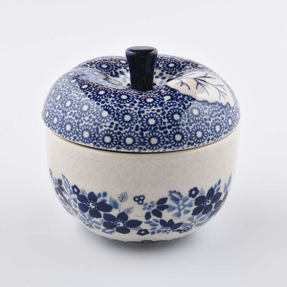 波蘭陶 波蘭陶 蔚藍花語系列 有蓋蘋果盅 12cm