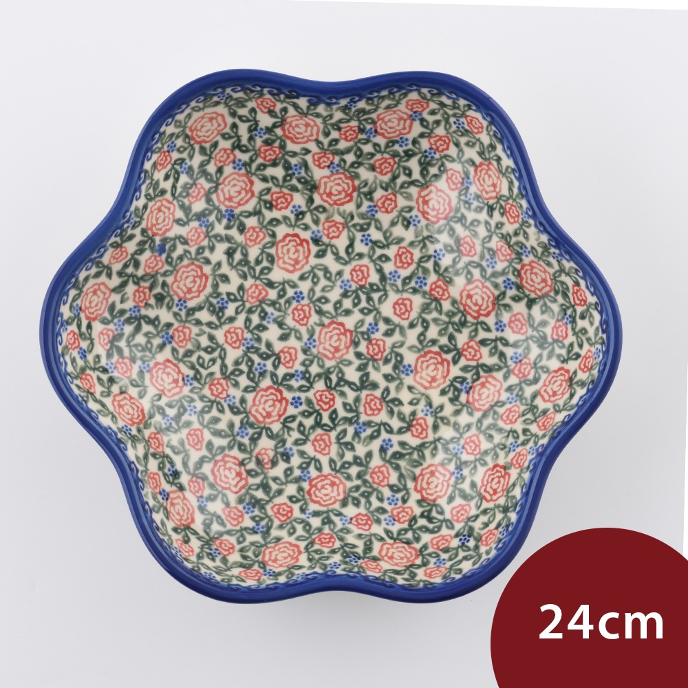 波蘭陶 綠野玫瑰系列 花形深盤 24cm