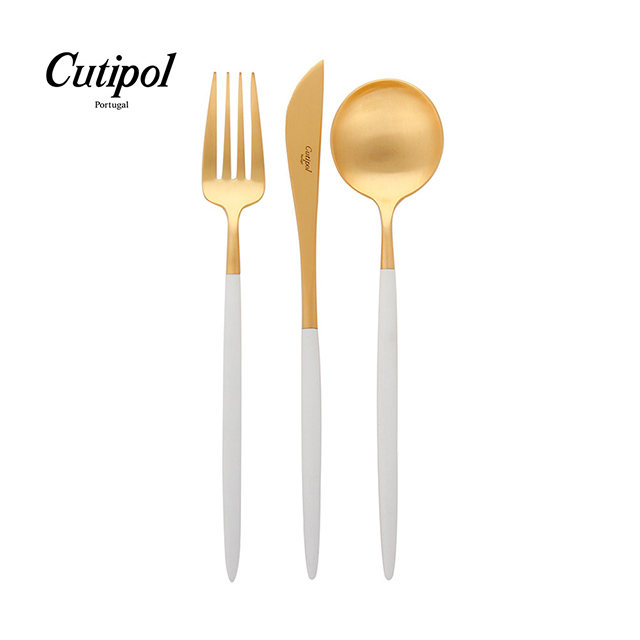 Cutipol 葡萄牙-GOA系列-白金霧面不銹鋼-主餐刀叉匙3件套組