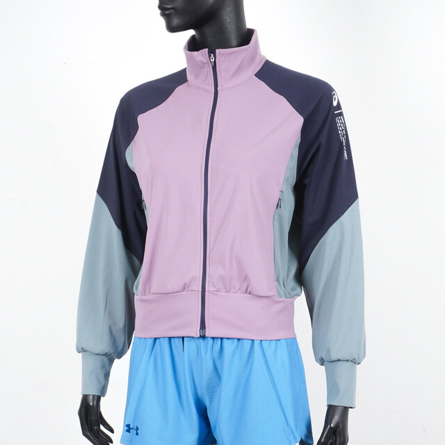 Asics 亞瑟士 [2032C530-500] 女 拼接外套 瑜珈 YOGA 運動 訓練 飛鼠袖 高彈性 立領 舒適 玫瑰粉紫