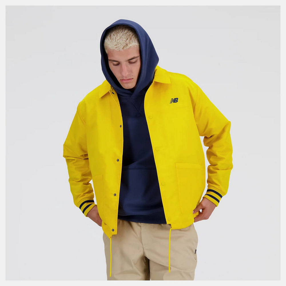 New Balance 紐巴倫 男 教練外套 黃_MJ41553GGL-F