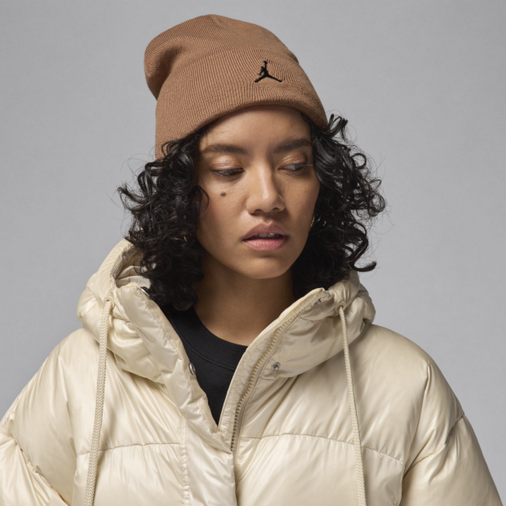 NIKE 耐吉 U J PEAK BEANIE ESS 男女款 保暖帽 喬丹 毛帽 咖啡色-FN4672223