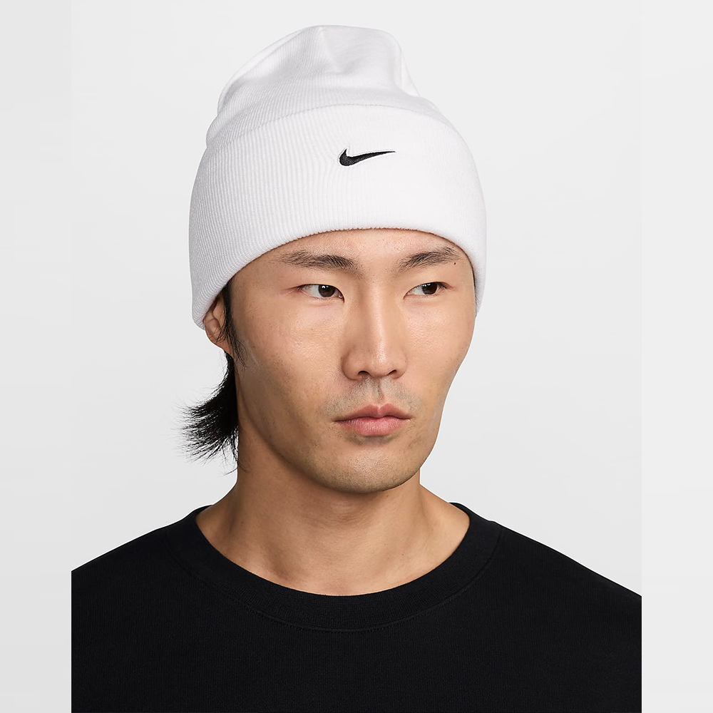 NIKE 耐吉 U NK PEAK BEANIE TC SWSH F24 L 男女款 保暖帽 毛帽 白色-HF0187100