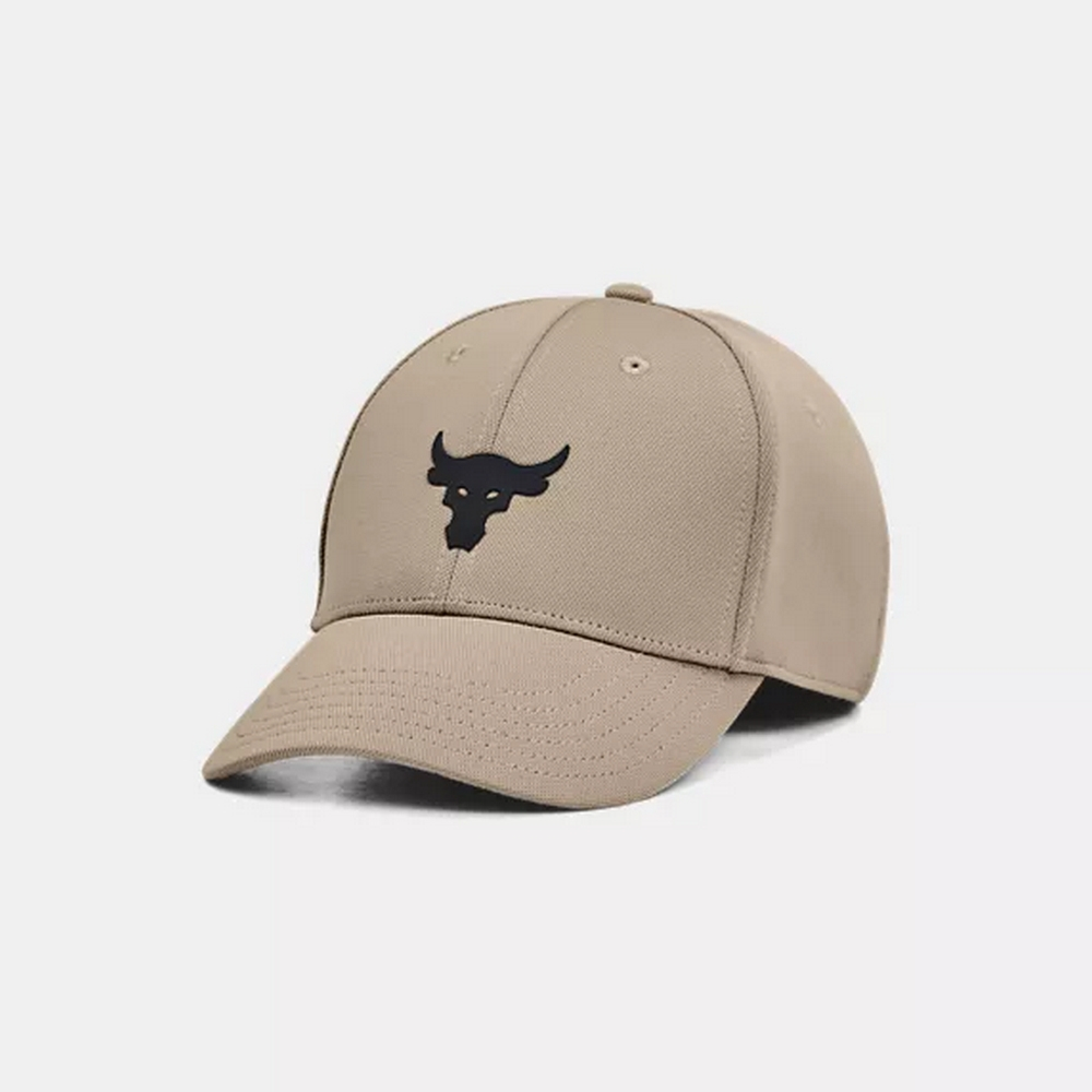 Under Armour 安德瑪 Project Rock 後扣棒球帽 女 老帽 淺棕色-1376719-203