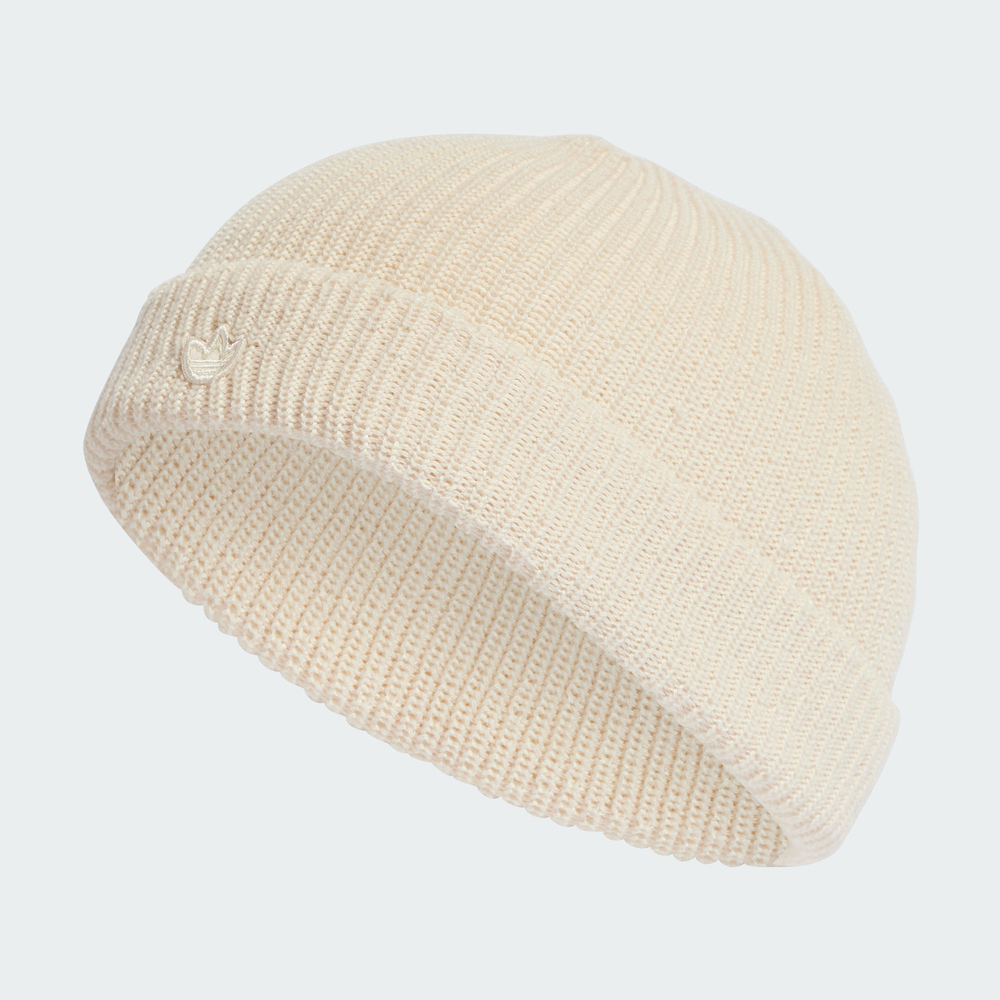 adidas 愛迪達 SHORT BEANIE 保暖帽 男女款 毛帽 針織帽 米白色-IL8443