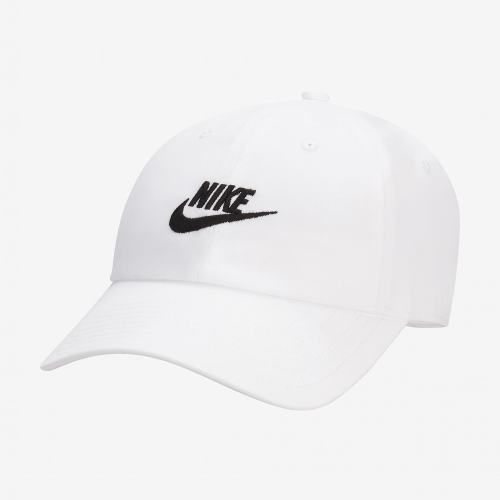 NIKE 耐吉 U NK CLUB CAP U CB FUT WSH L 男女款 休閒帽 棒球帽 老帽 白色-FB5368100