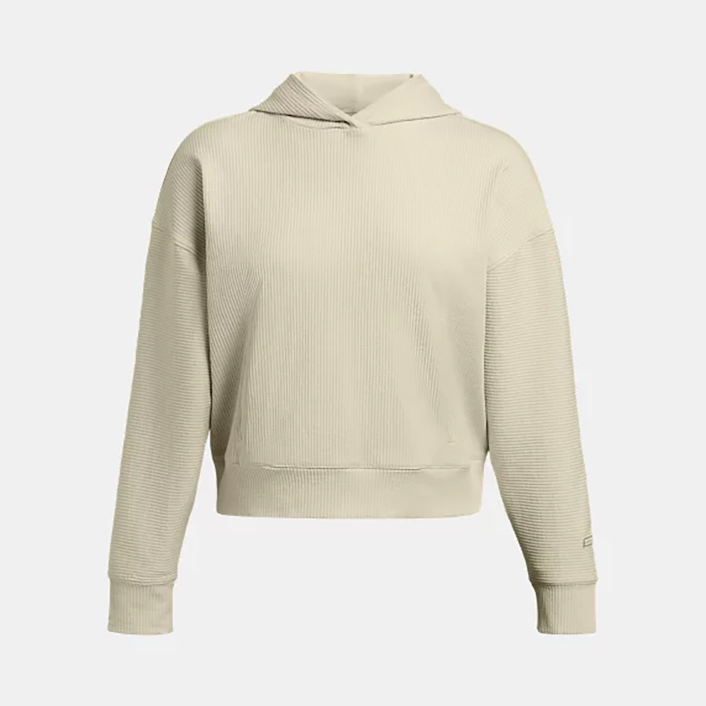 Under Armour 安德瑪 Journey Rib OS 連帽長袖套頭衫 女 帽T 若芽色-1382732-273