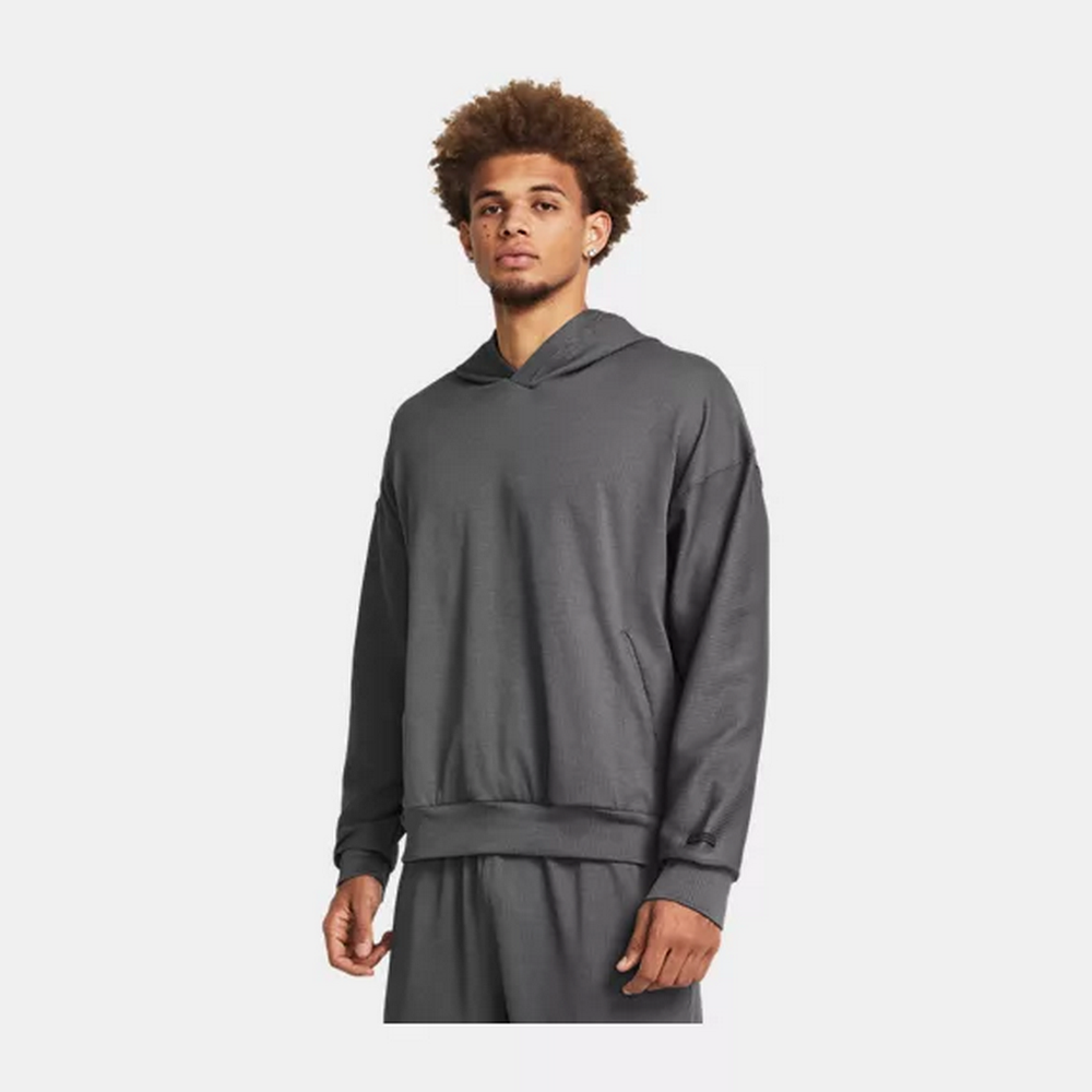 Under Armour 安德瑪 Journey Rib 連帽長袖套頭衫 男 帽T 灰色-1383100-025