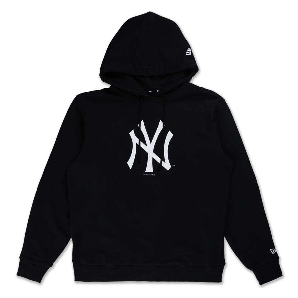 NEW ERA 長袖帽T ESSENTIAL 紐約洋基 黑 男女款 -NE13527296