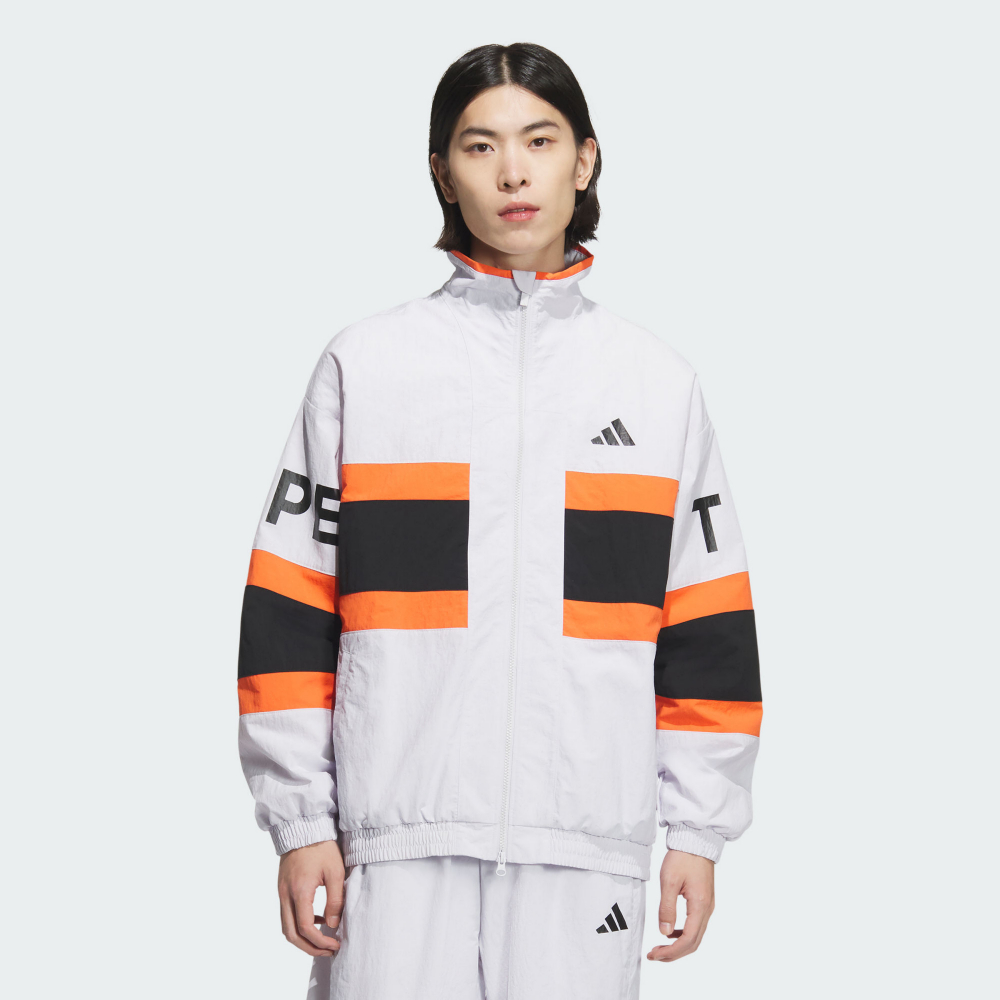 adidas 愛迪達 WORD WOV JKT 風衣外套 男 白黑橘-JM2066