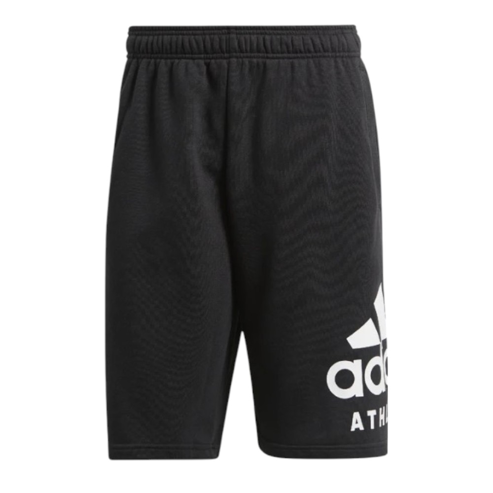 adidas 愛迪達 黑色大LOGO棉質短褲 男款黑色 男款運動休閒穿搭 CF9562