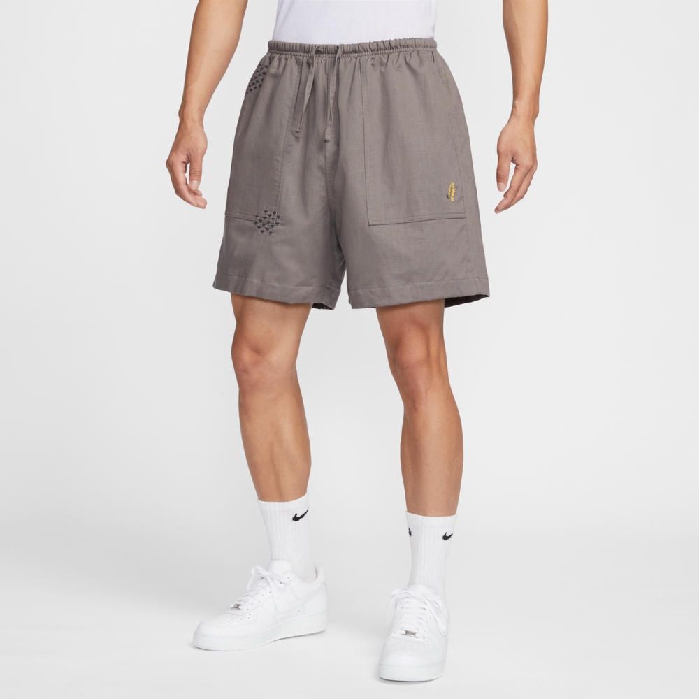 AS M NL LINEN LND SHORT SASH 男 短褲 灰褐色-HJ2979289