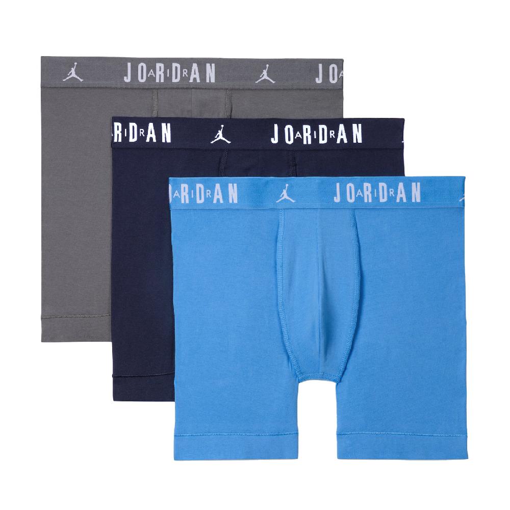 NIKE 耐吉 內褲 Jordan Flight Cotton Stretch Boxer Brief 男款 黑 灰 藍 喬丹 3入 JD2433063AD-002