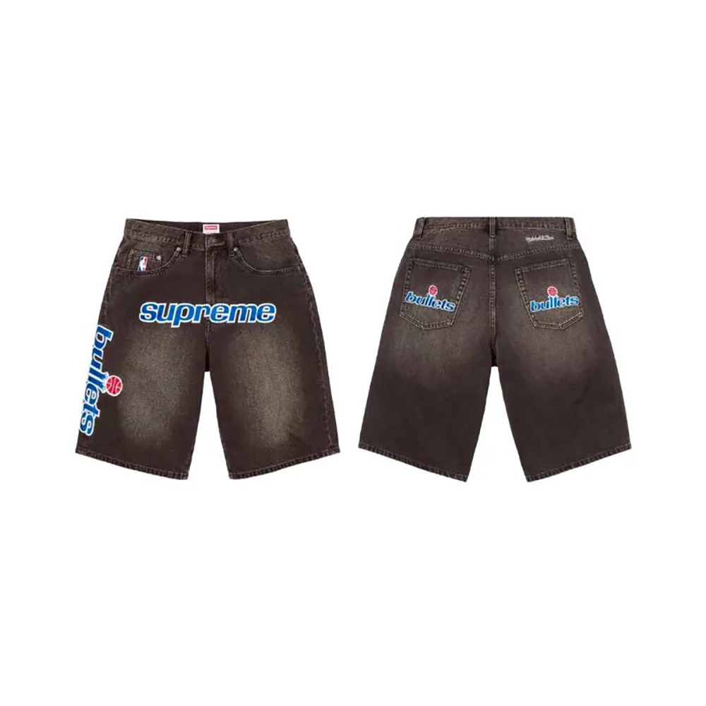 パンツ 30 Supreme Mitchell Bullets Baggy Short Supreme x Mitchell & Ness SS26 Week13 Washington Bullets Baggy