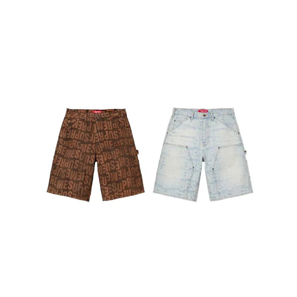 Supreme SS26 Week12 Repeat Jacquard Double Knee Denim Short