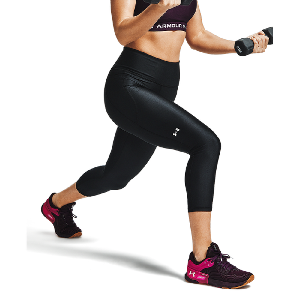Under Armour 安德瑪 Armour HG九分褲 女 緊身運動褲 黑色-1365335-001