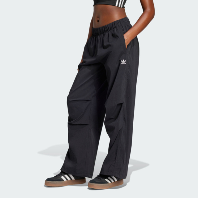 adidas 愛迪達 Adidas Ess S Para Pant JD0785 女 長褲 降落傘褲 運動長褲 休閒長褲 黑 亞版