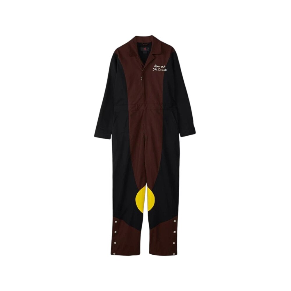 NIKE 耐吉 W Nike Air Jordan x Teyana Taylor Jumpsuit Earth 黑棕色連身褲 聯名 刺繡 玫瑰 FB2651-227